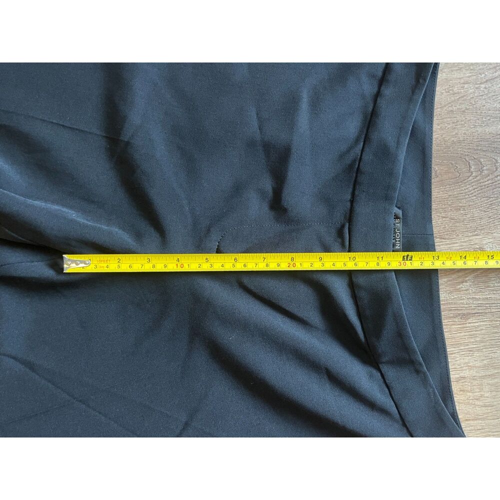 St. John Caviar Black Wide Leg Pants Trousers Women's Size 8 - Picture 6 of 9